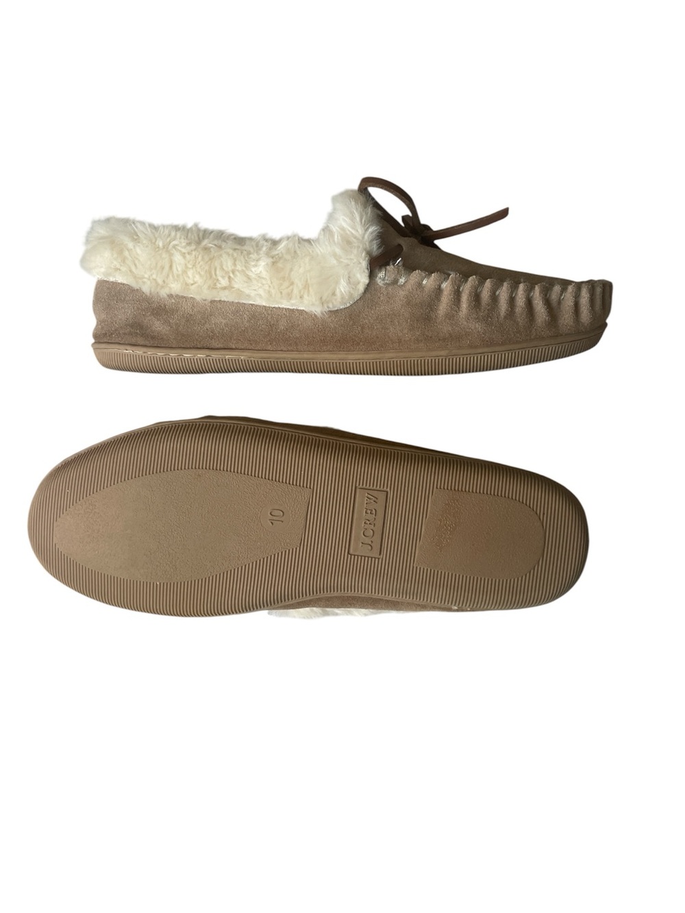 J Crew Women's  Sherpa Sueded Slipper Size 10 - Picture 8 of 9
